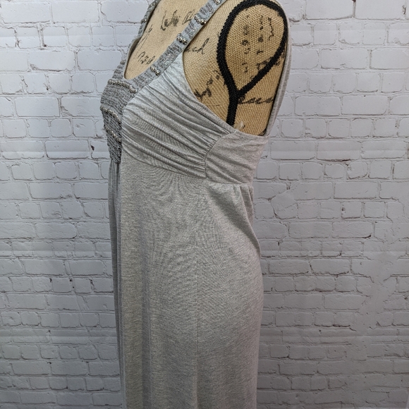 Soprano Gray Embellished Maxi Dress Medium - Picture 4 of 8